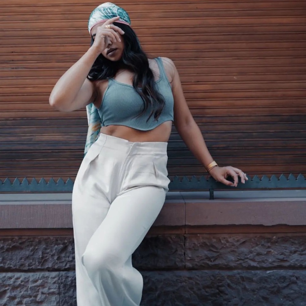 Zara Blue Gray Seamless Corset Top - Picture 9 of 16